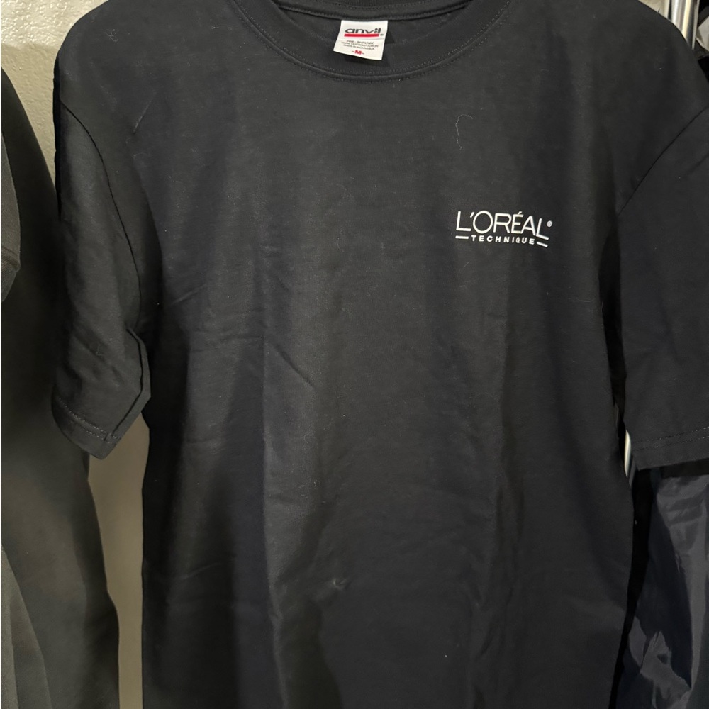 VTG L'OREAL Technique Mens M black short sleeve t-shirt